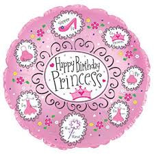 Foil - 18" - Happy Birthday Princess (114497) - Mad Parties & Supplies