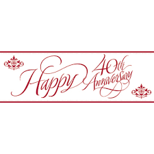 Banner - Happy 40th Anniversary - Mad Parties & Supplies