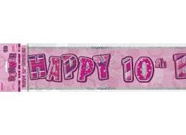 Banner - 10th (Pink) (90229) - Mad Parties & Supplies