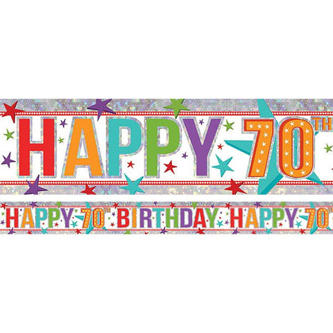 Banner - Happy 70th Birthday - Mad Parties & Supplies