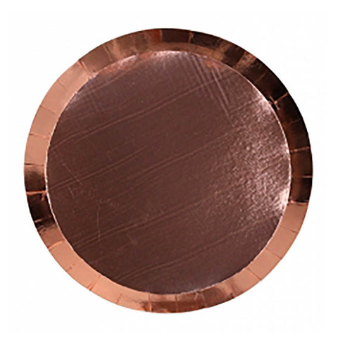 Plates - 9" - Dinner - Paper - Rose Gold (6110MRGP) - Mad Parties & Supplies