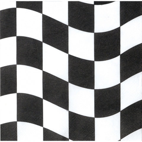 Napkins - Black & White Checkered (660944) - Mad Parties & Supplies