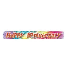 Banner - Happy Anniversary (992955) - Mad Parties & Supplies