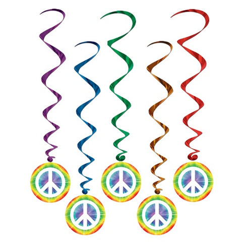 Hanging Swirl Decorations - Peace Whirls (57583) - Mad Parties & Supplies