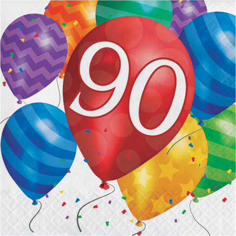 Napkins - 90th balloon - Mad Parties & Supplies