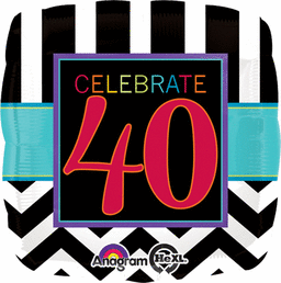 Foil - 25" - Celebrate 40th (28687) - Mad Parties & Supplies