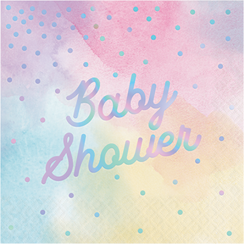 Napkins - Baby Shower (Irridescent) (336700) - Mad Parties & Supplies