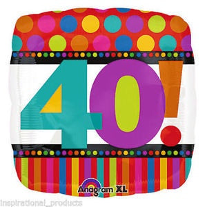 Foil - 18" - 40th (112463) - Mad Parties & Supplies