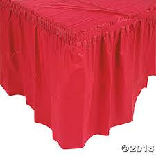 Table Skirting - Plastic - Red - Mad Parties & Supplies