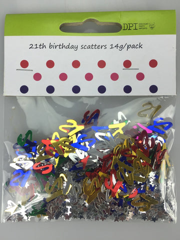 Scatters - 21st - Multicoloured (DPI0846) - Mad Parties & Supplies