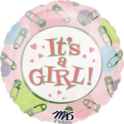 Foil - 18" - It's a Girl (09887) - Mad Parties & Supplies