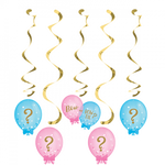 Hanging Swirl Decorations - Gender Reveal (Boy/Girl) (336686) - Mad Parties & Supplies