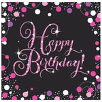 Napkins - Happy Birthday (Sparkling Celebration) (Pink) - Mad Parties & Supplies