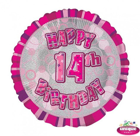 Foil - 18" - 14th (Pink) (55643) - Mad Parties & Supplies