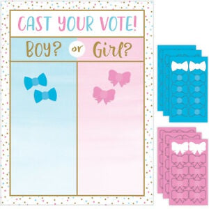 Gender Reveal (Girl/Boy) - Cast Your Vote Game (336683) - Mad Parties & Supplies