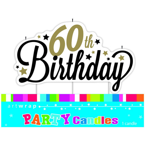 Candle - 60th Birthday (E3351) - Mad Parties & Supplies