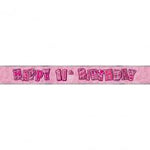 Banner - 11th (Pink) (90230) - Mad Parties & Supplies