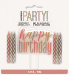 Candle - Happy Birthday - Rose Gold (84956) - Mad Parties & Supplies