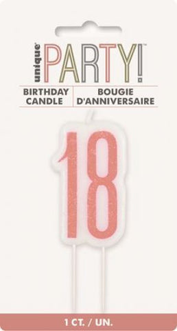 Candle - 18 - Rose Gold - Mad Parties & Supplies