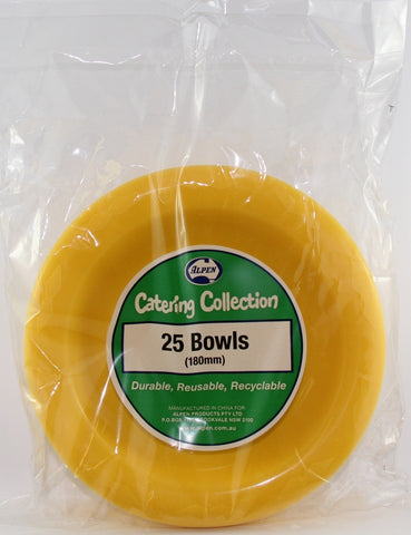 Bowls - Pkt 25 - Yellow - Mad Parties & Supplies