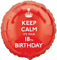 Foil - 18" - Keep Calm it's your 18th Birthday (26122) - Mad Parties & Supplies