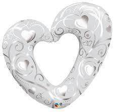 Supershape - 42" Heart - Silver - Mad Parties & Supplies