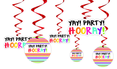 Hanging Swirl Decorations - Yay! Party! Hooray! - Mad Parties & Supplies