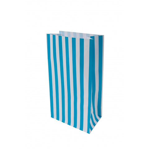 Loot Bags - Blue & White Stripes - Pkt 10 - Mad Parties & Supplies