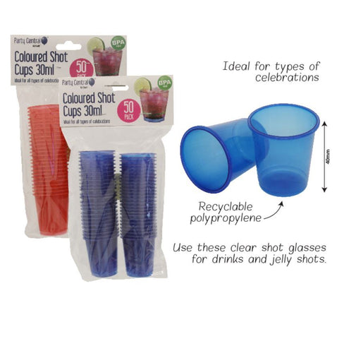 Disposable Coloured Shot Cups 30ml