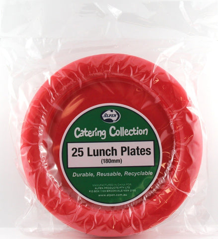 Plates - Lunch - Pkt 25 - Red - Mad Parties & Supplies