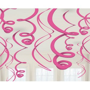 Hanging Swirl Decorations - 55cm - Pink (PP0210) - Mad Parties & Supplies