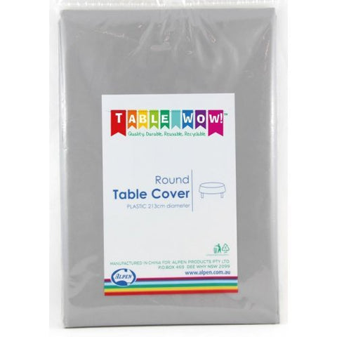 Tablecover - Round - Silver - Mad Parties & Supplies