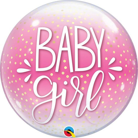Bubble Balloon - Baby Girl Confetti Dots (10035) - Mad Parties & Supplies