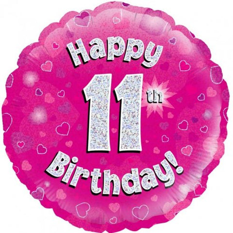 Foil - 18" - Happy 11th Birthday (227628) - Mad Parties & Supplies