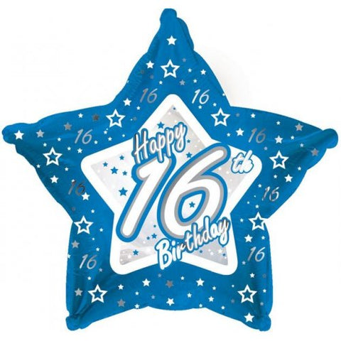 Foil - 18" - Happy 16th Birthday (B98862) - Mad Parties & Supplies