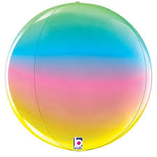Globe Balloon - 15" - Ombre Multi-coloured (25030P) - Mad Parties & Supplies