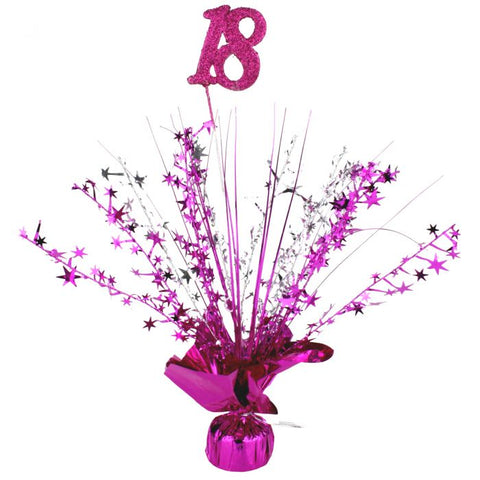 Spangle Centrepiece - 18th (Pink) (ZSBW1634) - Mad Parties & Supplies