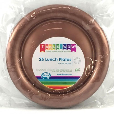 Plates - Lunch - Pkt 25 - Rose Gold - Mad Parties & Supplies