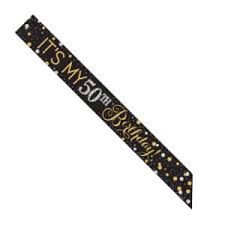 Add Any Age Sash - Black & Gold (399643) - Mad Parties & Supplies