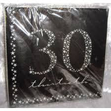 Napkins - 30th (E46703) - Mad Parties & Supplies