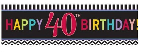 Sign Banner - Happy 40th Birthday (120087) - Mad Parties & Supplies