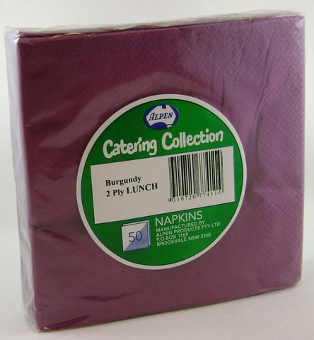Napkins - Lunch - Burgundy - Mad Parties & Supplies