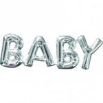 Airfilled balloon - BABY - Gold or Silver - Mad Parties & Supplies