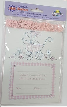 Birth Annoucement - Baby Girl - Mad Parties & Supplies
