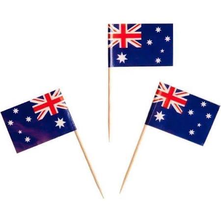 Paper Flag Picks - Australian (Pkt 500) - Mad Parties & Supplies