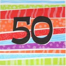 Napkins - 50th (Stripes) - Mad Parties & Supplies