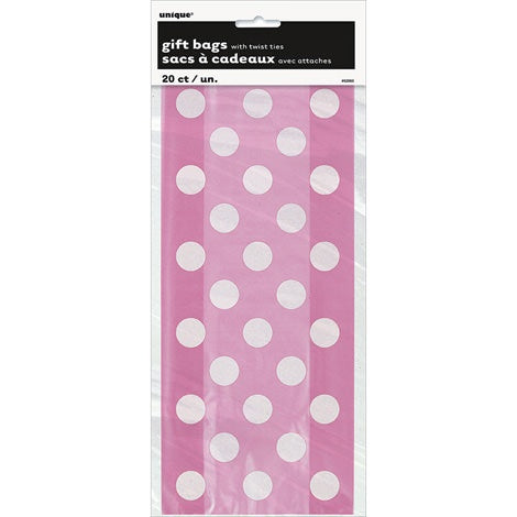 Loot Bags - Pink & White Spots (62065) - Mad Parties & Supplies