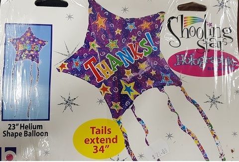Foil - 34" - Thanks with tail extend - Mad Parties & Supplies