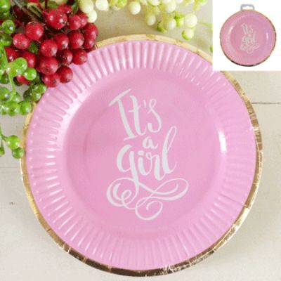 Plates - 9" - Dinner - It's a Girl (A159255) - Mad Parties & Supplies