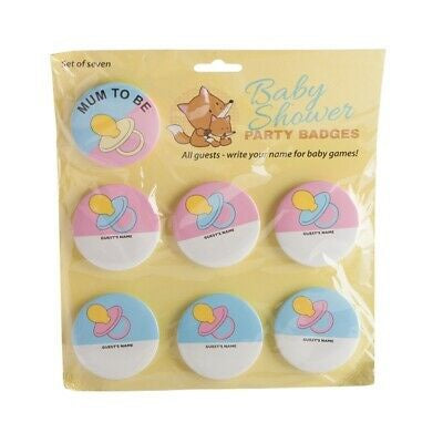 Baby Shower Party Badges (set of 7) - Mad Parties & Supplies